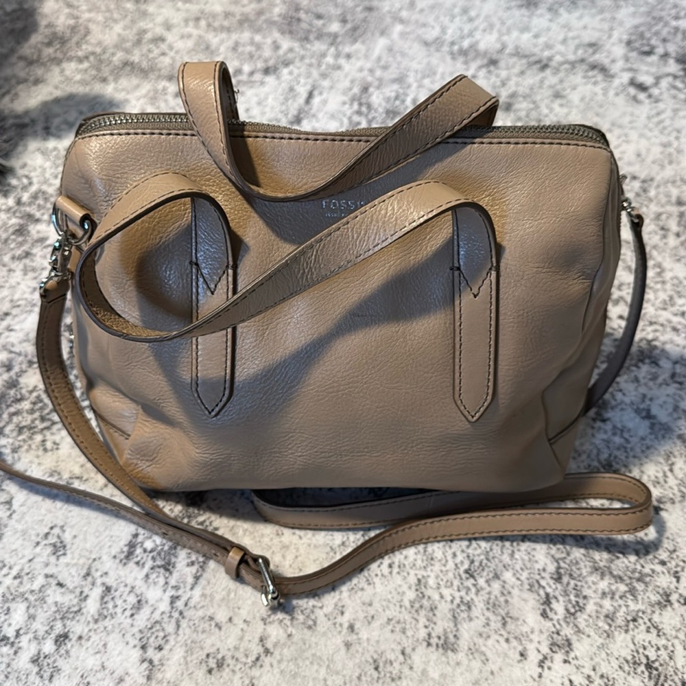 Fossil leather satchel